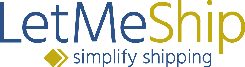Logo mit Schriftzug: LetMeShip - simplify shipping
