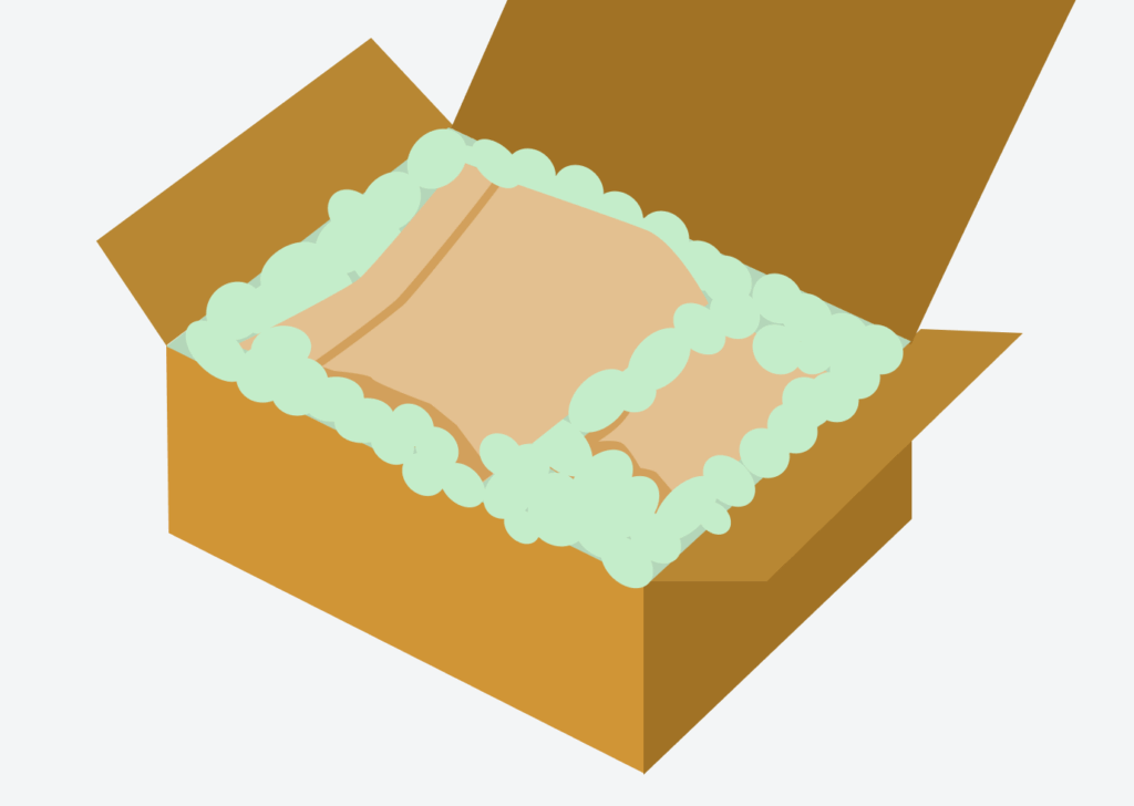 Verwende beim Verpacken von Paketen Füllmaterial.