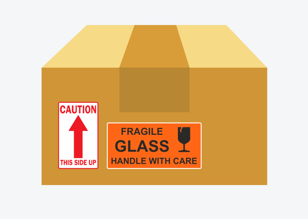 Achtung: Bei der Verpackung die richtigen Etiketten verwenden.