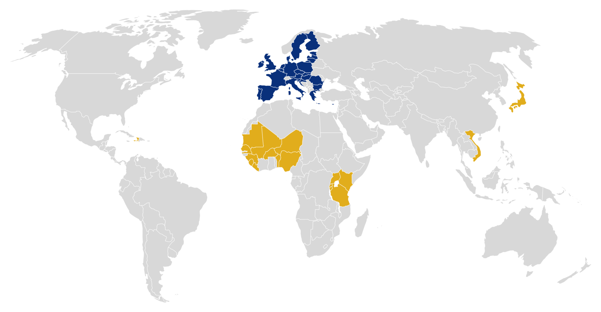 Diagonal cumulation in international Trade in Goods: Trade agreement not signed.