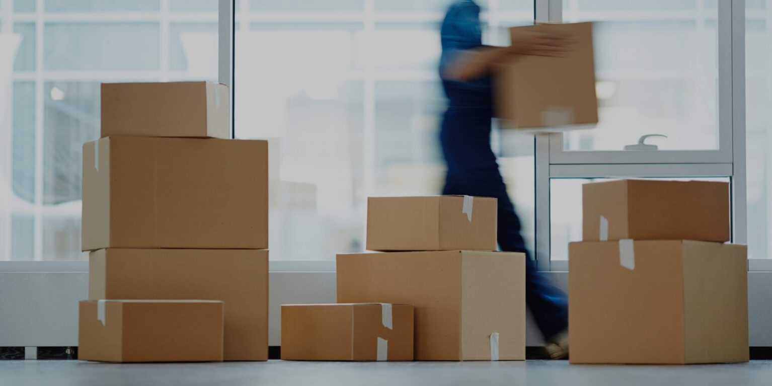 Man carrying parcels.