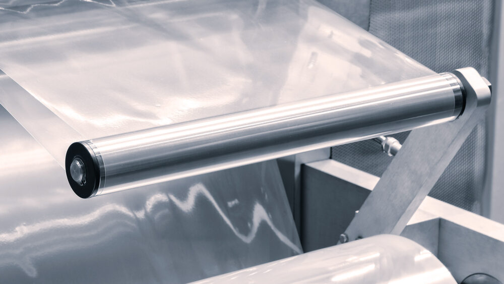 Maschine zur Herstellung von Folien.