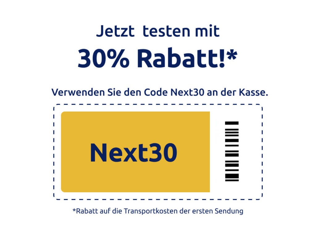 Coupon mit 30 Prozent Rabatt - weiß