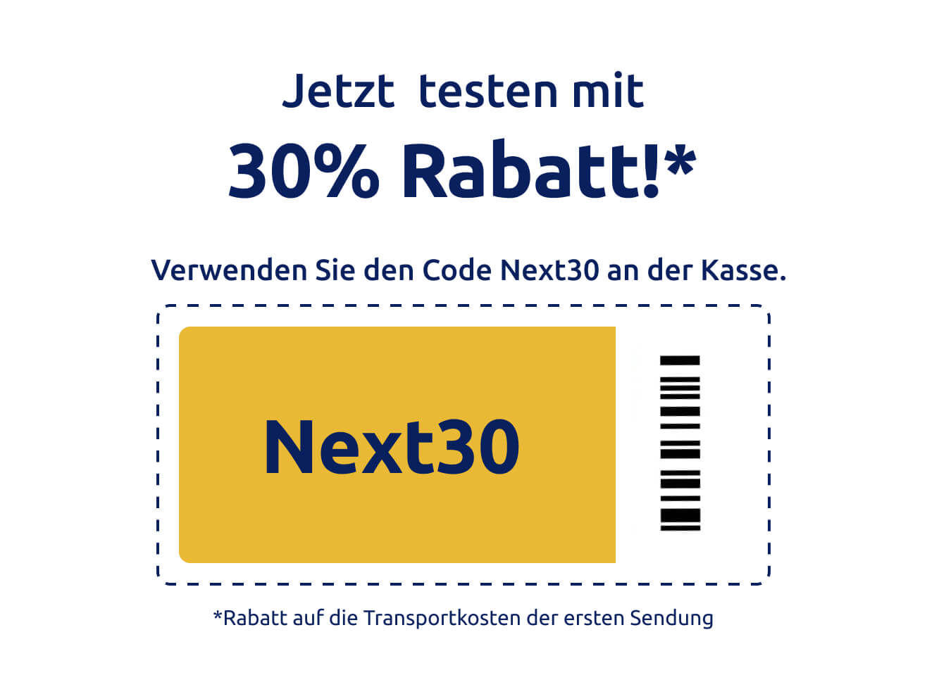 Coupon mit 30 Prozent Rabatt - weiß