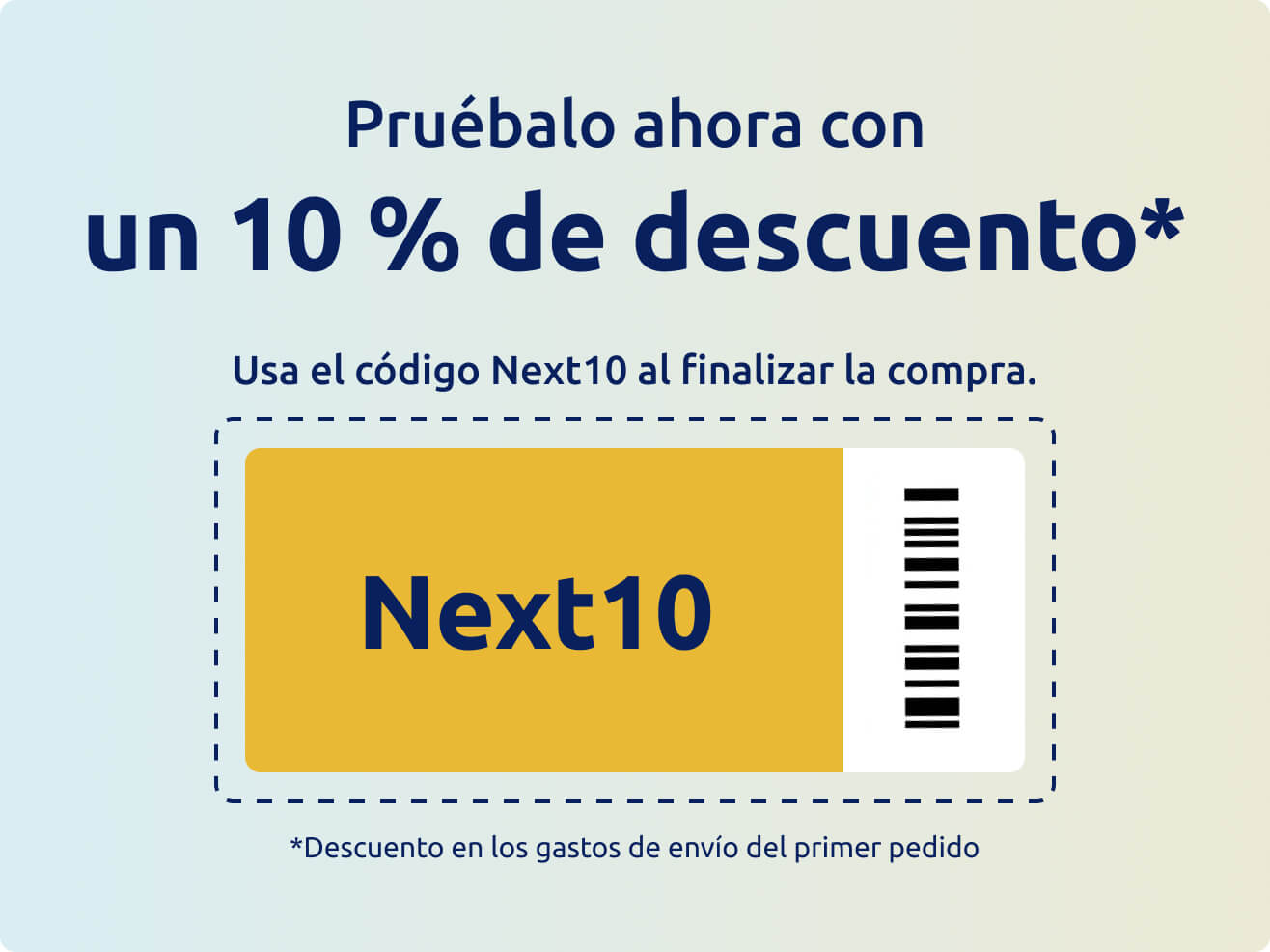 Ahorra un 10 % en tu envío. Presentación de un cupón.