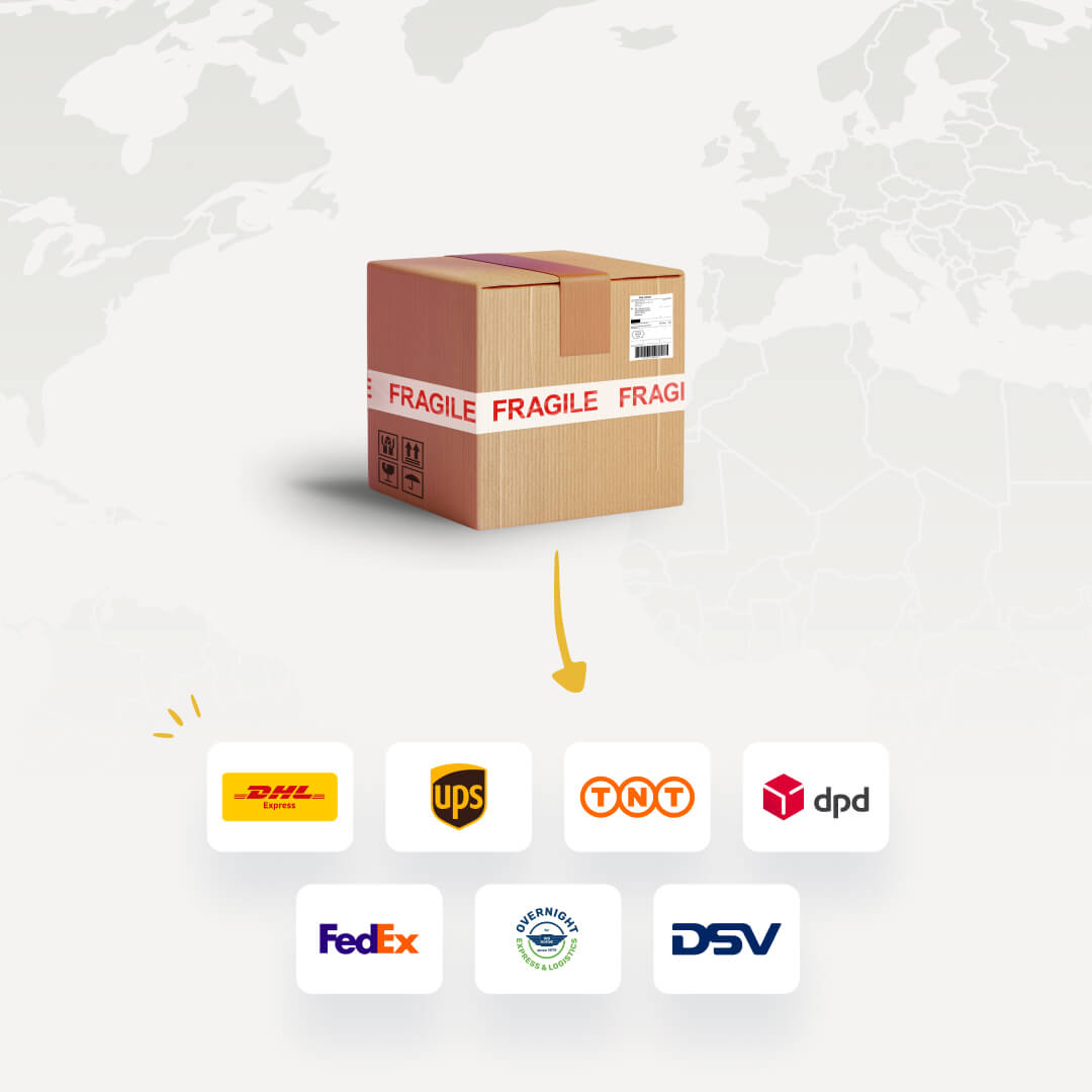 Darstellung eines Pakets mit verschiedenen Carriern.