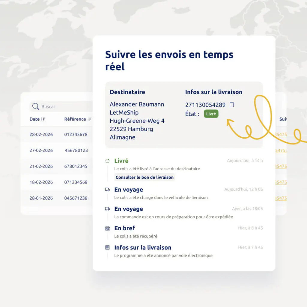 Suivi d’expédition dans le tableau de bord LetMeShip : suivez vos envois en Irlande en temps réel