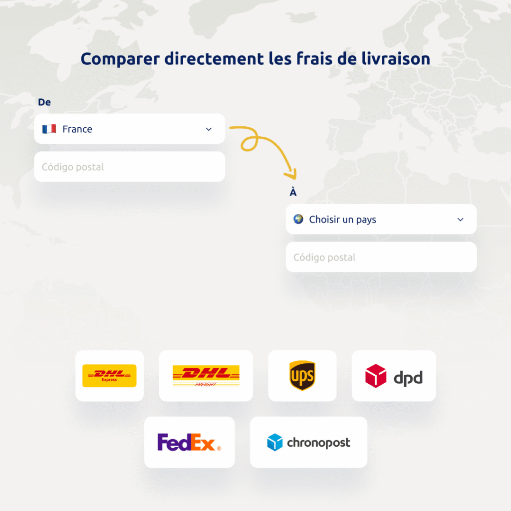 Formulaire de réservation du calculateur de frais de port. Comparez facilement les tarifs des transporteurs et réservez en quelques clics.