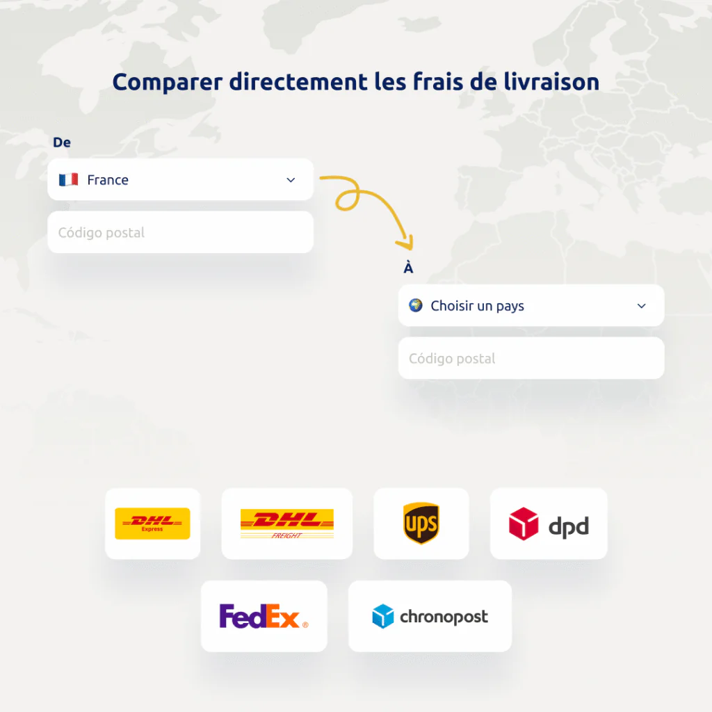 Formulaire de réservation du calculateur de frais de port. Comparez facilement les tarifs des transporteurs et réservez en quelques clics.