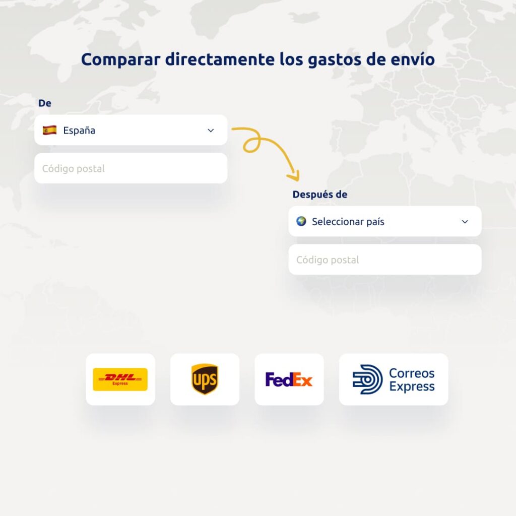 Calculadora de costes de envío de LetMeShip: compara los precios de los proveedores de servicios de envío para enviar a México