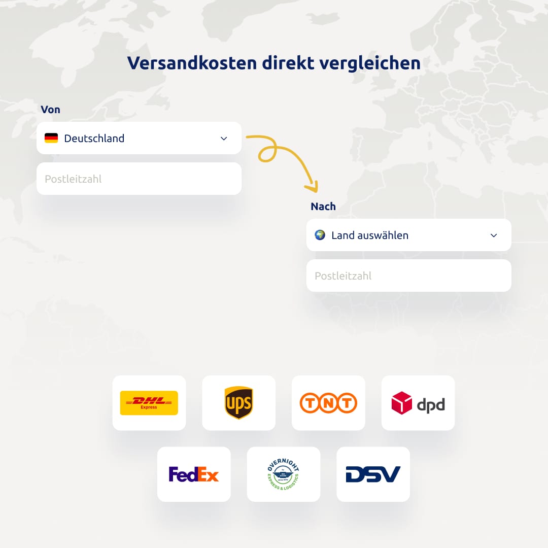 Schritt 1: Darstellung des Versandkostenrechners